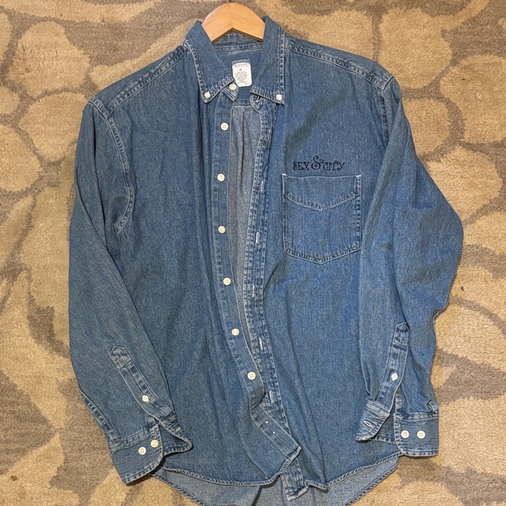 Denim Button-Down Shirt  - Blue